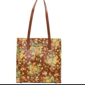 Patricia Nash VIANA Printed Leather Tote Vintage Botanical Garden